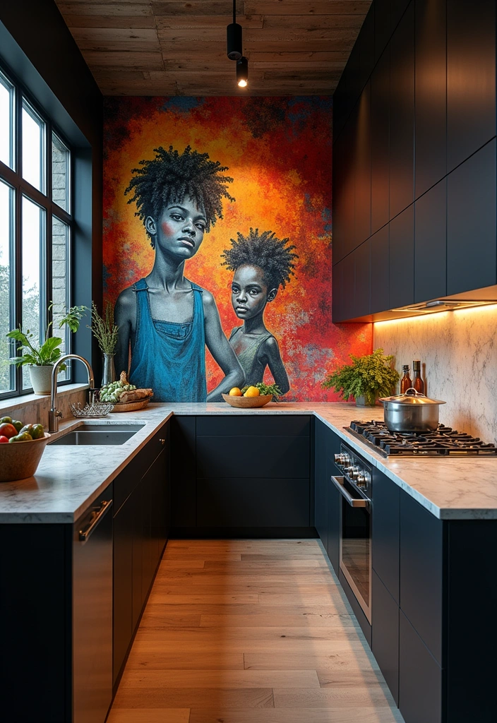 23 Moody Kitchen Ideas That’ll Transform Your Space into a Culinary Wonderland! - 12. Artistic Touches