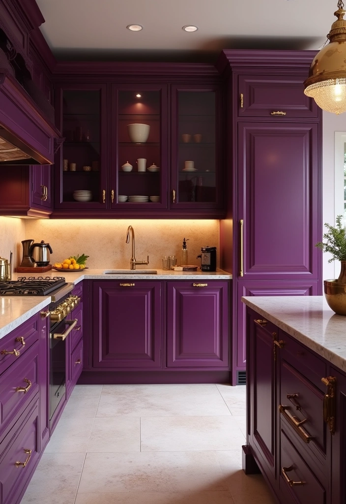 21 Kitchen Cabinet Colors That Hide Dirt (You Won't Believe #10!) - 21. Plum Purple