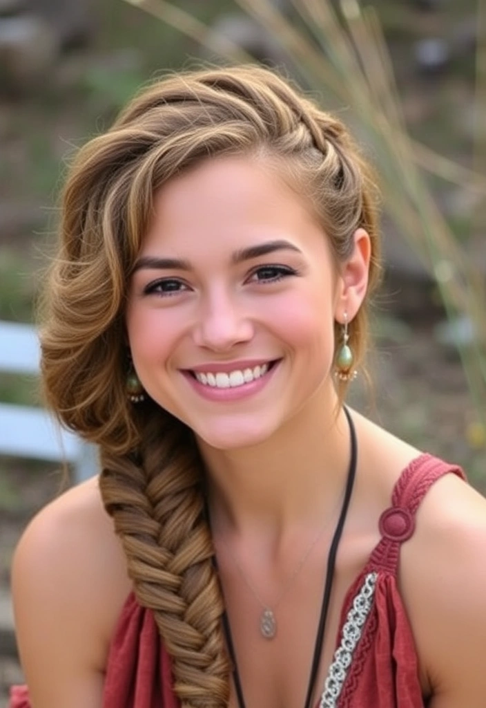 30 Playful Curly Hair Ideas That'll Make Everyone Envy Your Curls! - 13. Curly Fishbone Braid