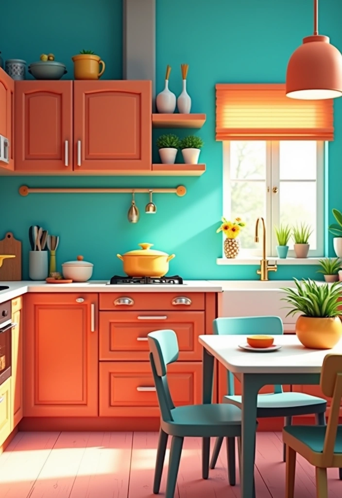 25 Stunning Paint Colors for Cherry Cabinets That Will Transform Your Kitchen! - 24. Bright Teal