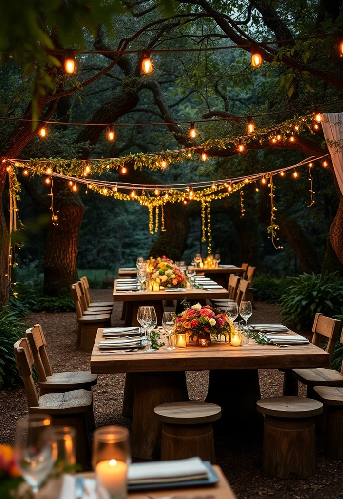 20 Al Fresco Dining Setups That Will Transform Your Backyard into a Culinary Paradise! - 12. Enchanted Forest Theme