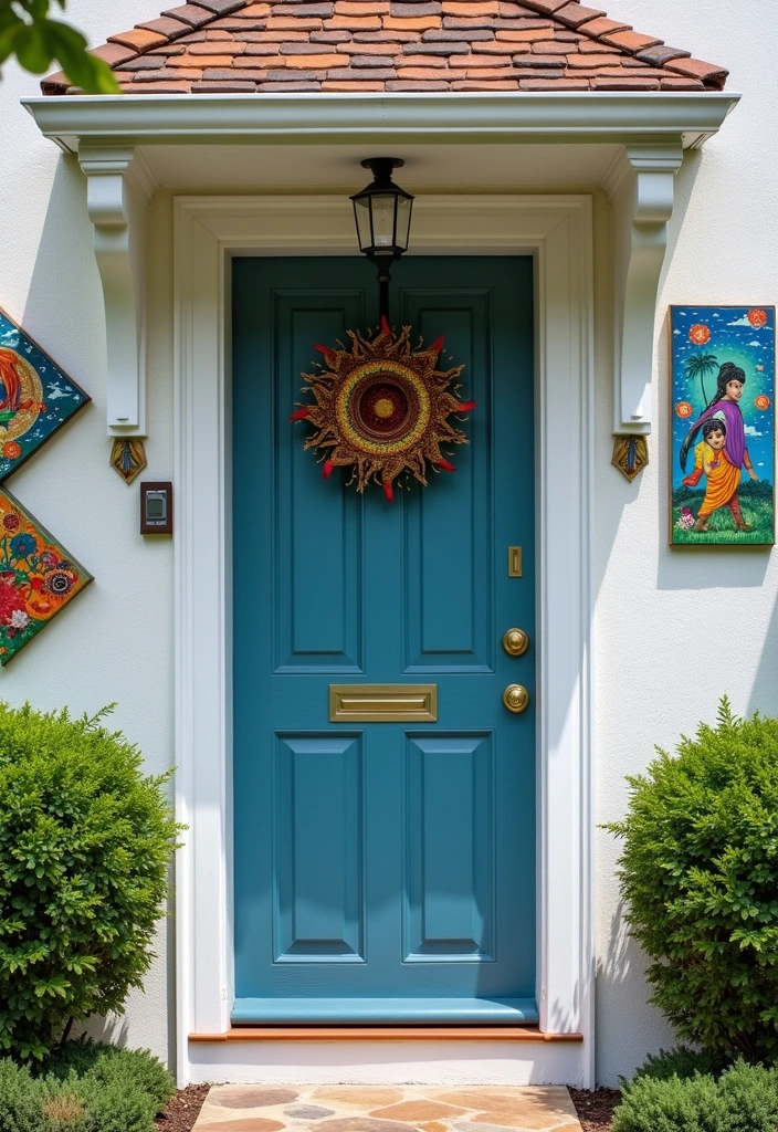 22 Front Door Ideas That Will Make Your Neighbors Jealous (You Won't Believe #12!) - 22. Outdoor Art for a Creative Touch