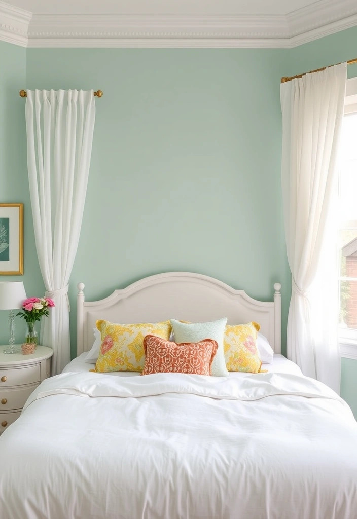 22 Romantic Bedroom Paint Colors That'll Make You Fall in Love Again! - 9. Soft Mint - Fresh and Invigorating