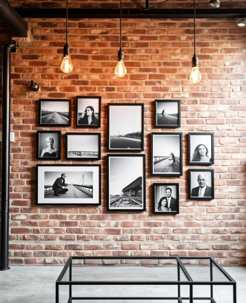 21 Inspiring Photo Wall Ideas That Will Transform Your Space! - 23. The Industrial Edge