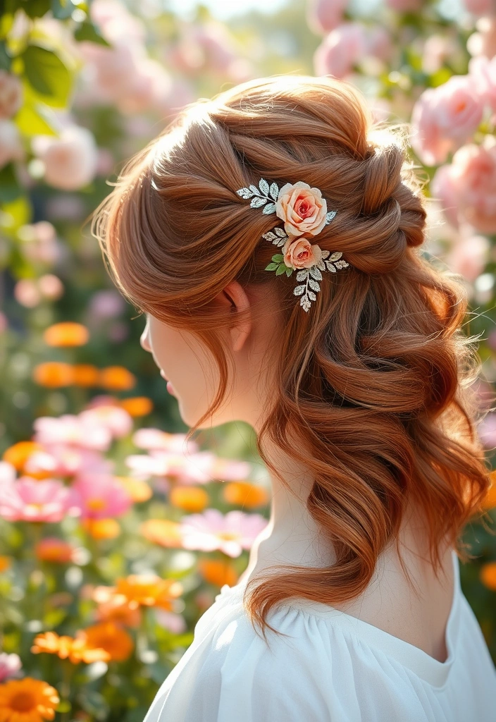 15 Spicy Hairstyles for Ginger Brown Hair That Will Turn Heads! - 6. Half-Up Half-Down Twist