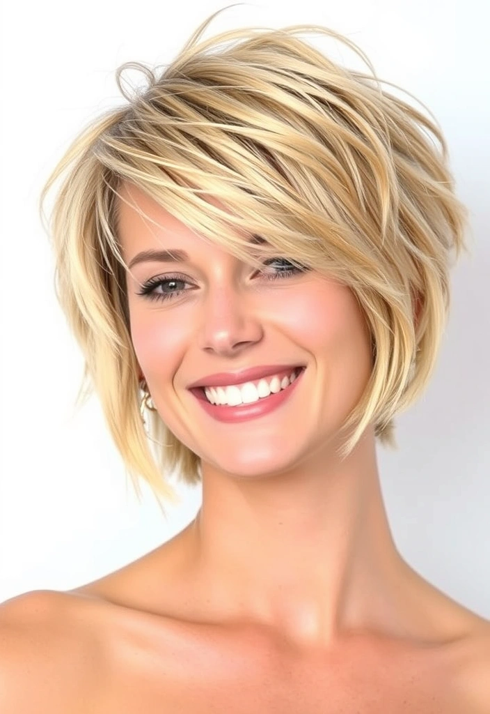 22 Chic Short Stacked Wedge Haircuts That Will Transform Your Look Instantly! - 2. Textured Wedge with Bangs