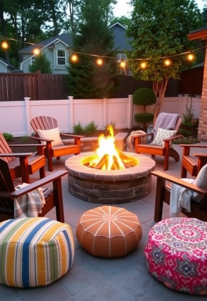 20 Stunning Back Patio Ideas on a Budget That Will Transform Your Outdoor Space! - 4. Fire Pit Gathering Spot