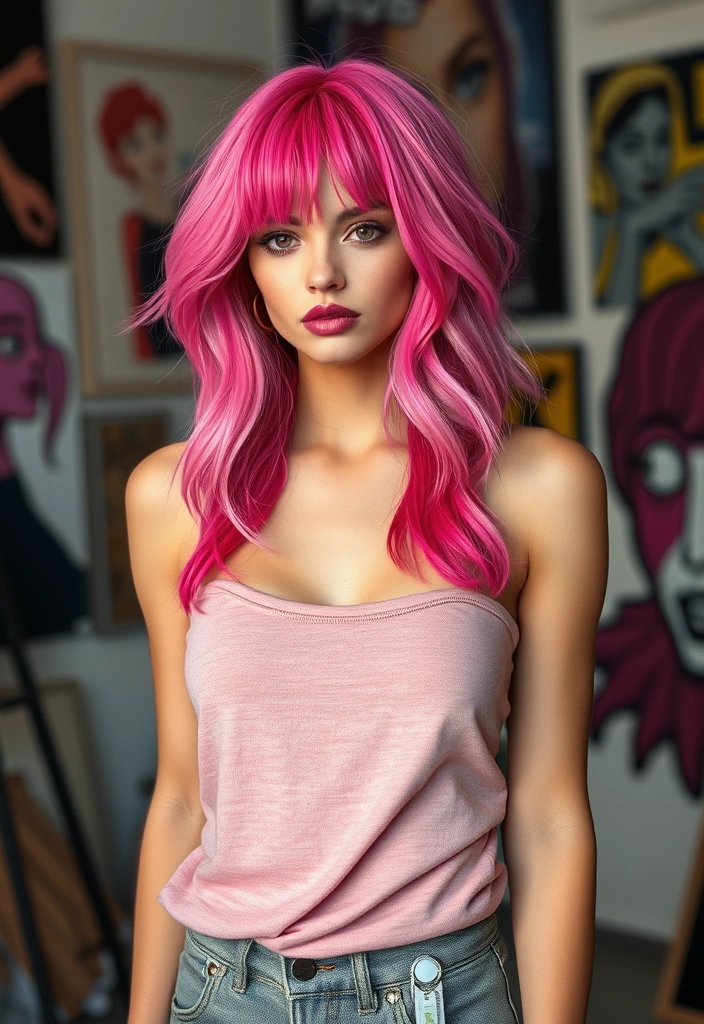 22 Sexy Hairstyles for Pink Hair That'll Turn Heads Everywhere You Go! - 16. Funky Layered Bob