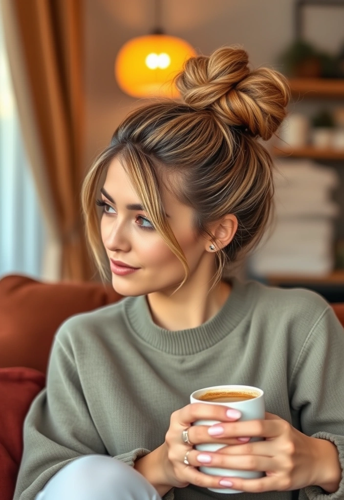 15 Unique Hairstyles for Short Hair That Will Turn Heads! - 13. Messy Bun