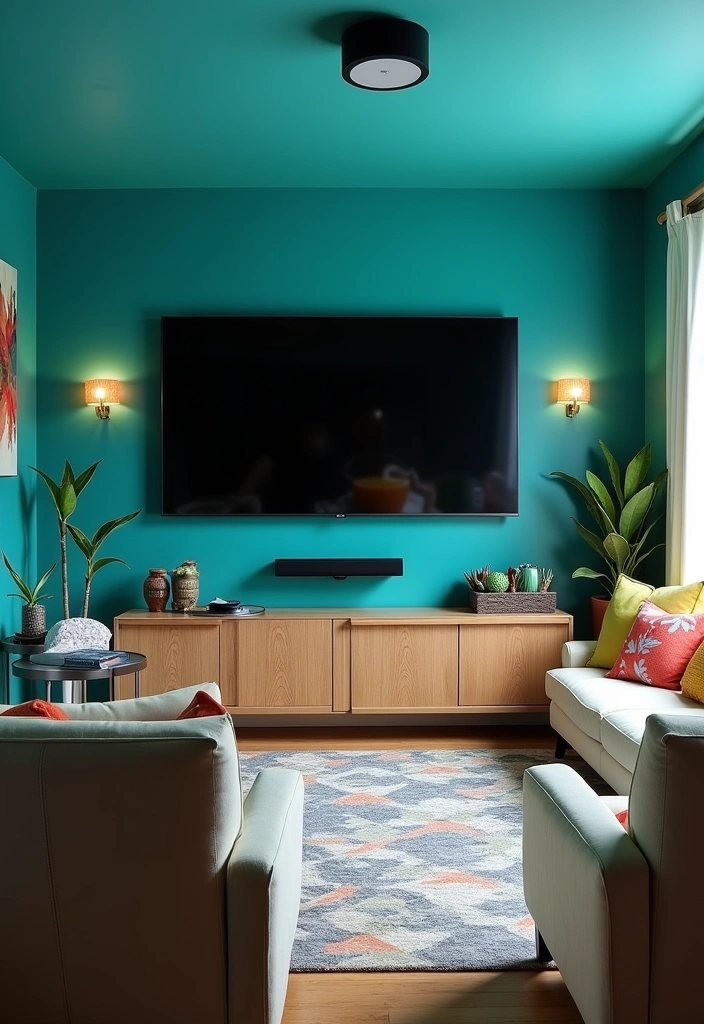 26 Best Paint Colors for Media Room That Will Transform Your Viewing Experience! - 10. Bold Teal