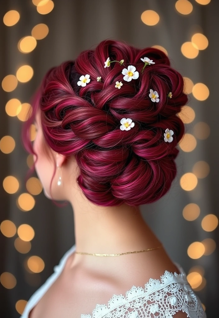 15 Vibrant Cherry Bomb Hairstyles That Will Make Heads Turn! - 6. Cherry Bomb Updo