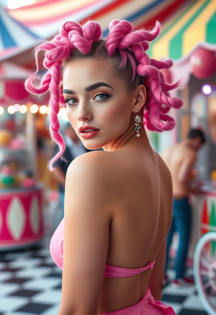 22 Sexy Hairstyles for Pink Hair That'll Turn Heads Everywhere You Go! - 19. Whimsical Twists