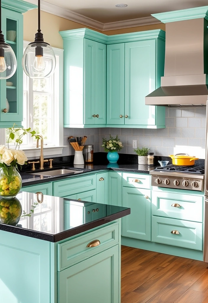 25 Stunning Colors That Pair Perfectly with Black Granite Countertops (You Won't Believe #13!) - 15. Fresh Mint