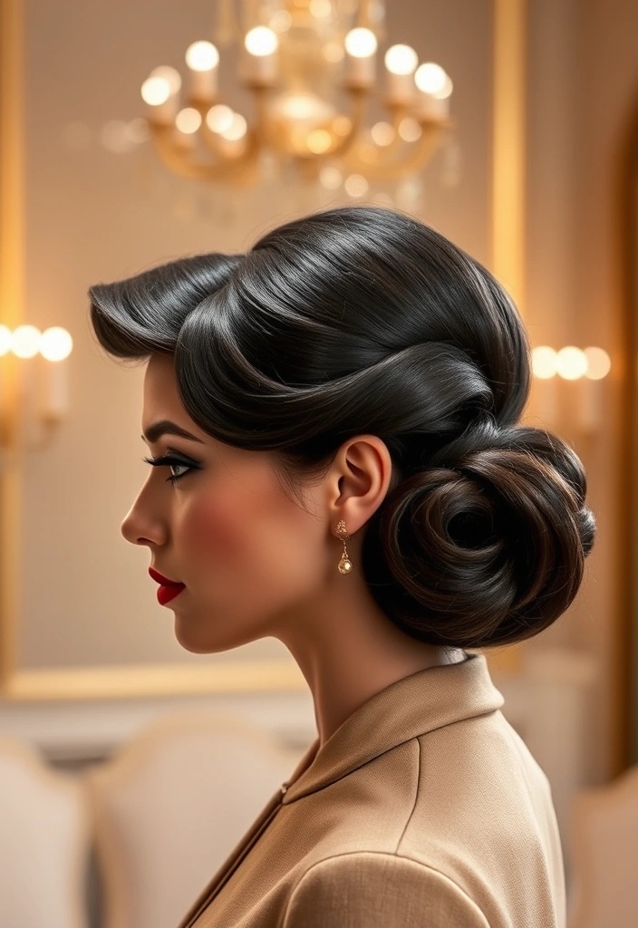 15 Fashionable Tucked Hairstyles That Will Turn Heads Everywhere! - 7. Tucked Vintage Roll