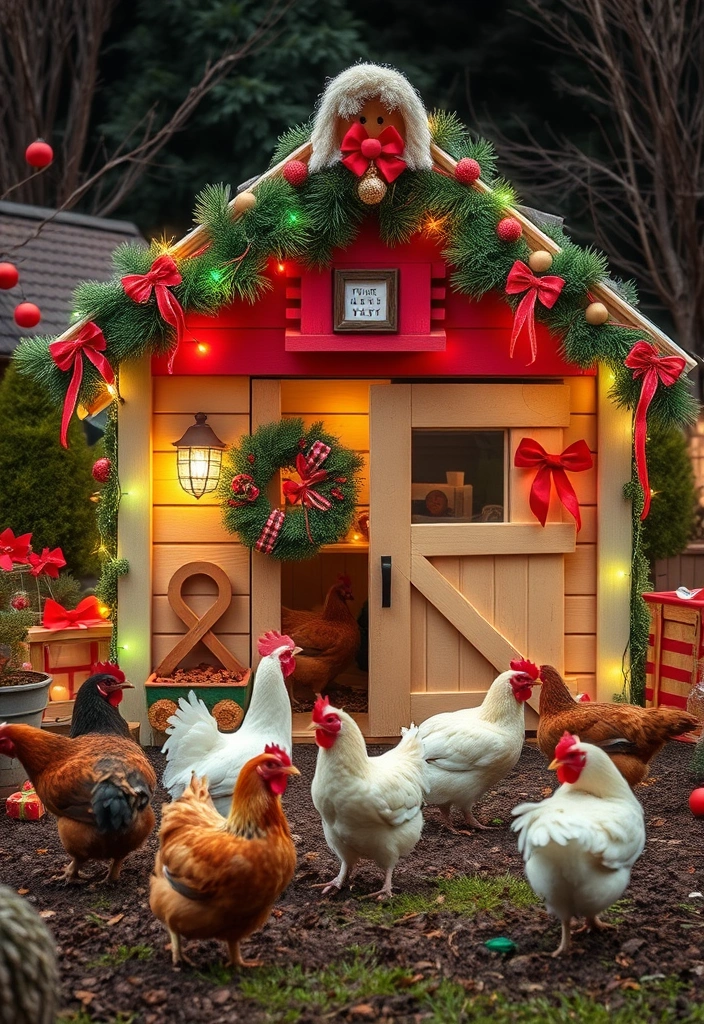 21 Eggcellent Inside Chicken Coop Designs for the Feathery Bunch - 15. The Holiday-Themed Coop