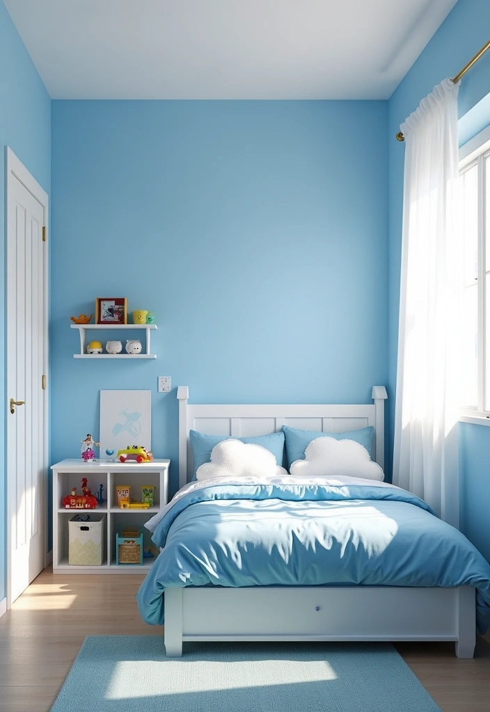 24 Best Paint Colors for Boys Room That Will Make You Want to Move In! - 1. Sky Blue Serenity