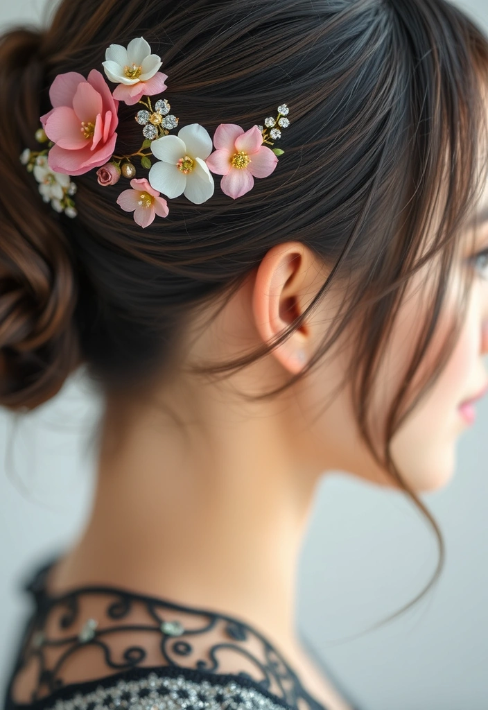 30 Stylish Hime Haircut Ideas That Will Make You Stand Out! - 9. Hime Haircut with Hair Accessories