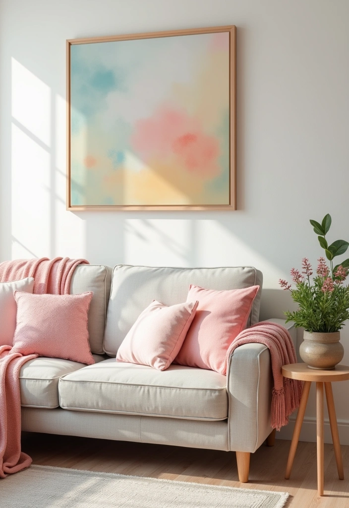 23 Hygge Living Room Ideas That'll Wrap You in Cozy Bliss! - 12. Soft Colorful Accents