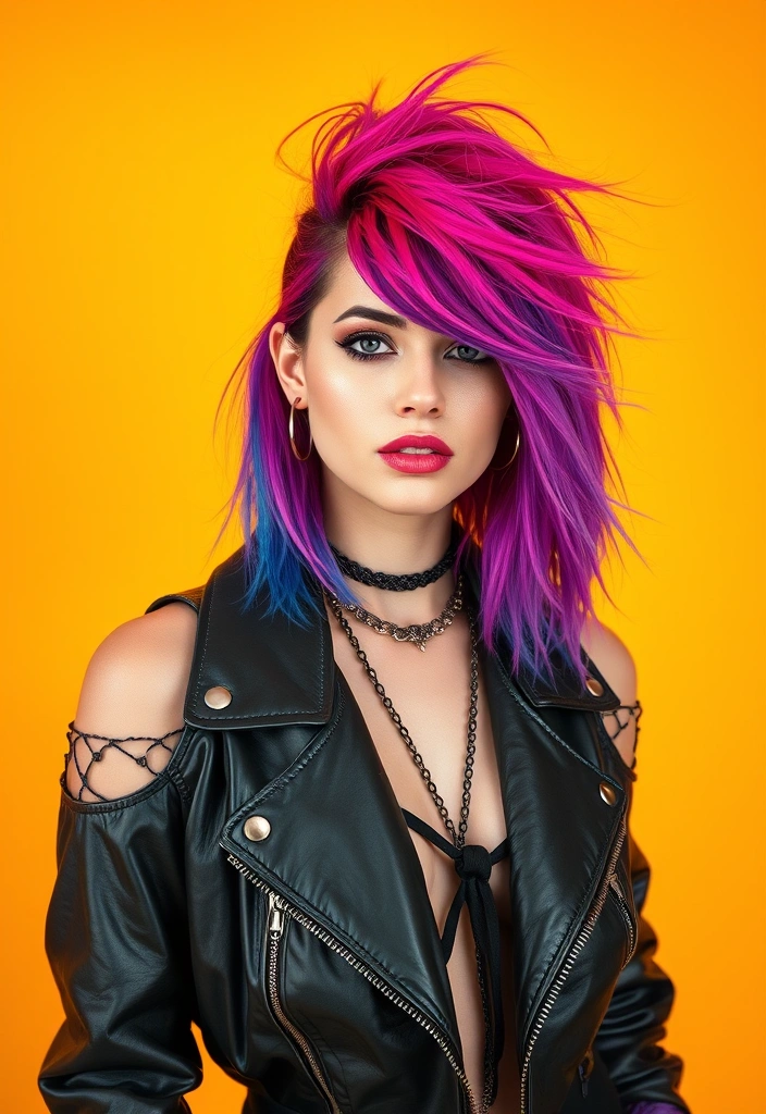 20 Iconic Rocker Hairstyles That Will Make You the Star of the Show! - 12. The Vibrant Dyed Hair