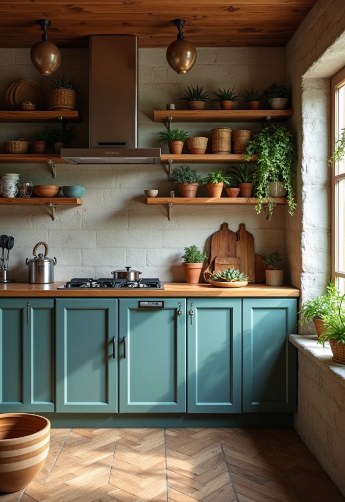 26 Stunning Kitchen Color Combinations That Will Transform Your Cooking Space (You Won't Believe #14!) - 5. Rich Teal and Warm Wood