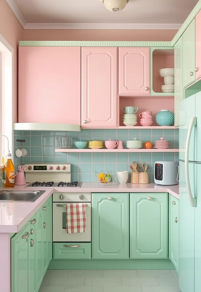 23 Inspiring Kitchen Cabinet Ideas That'll Transform Your Cooking Space! - 5. Vintage Color Palettes