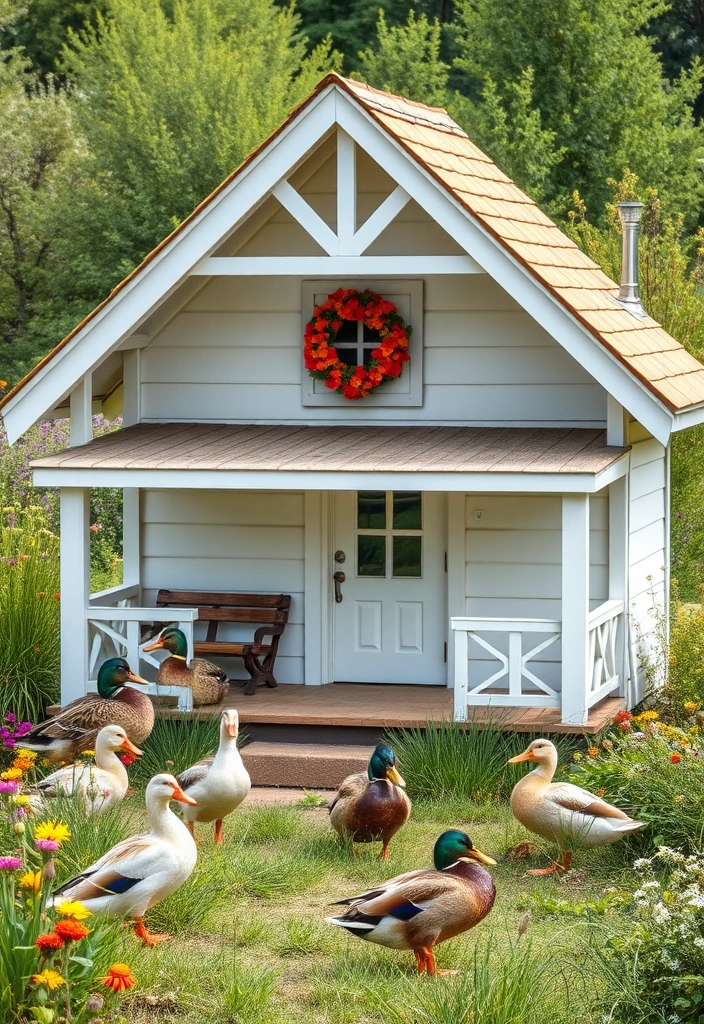 22 Best DIY Duck Enclosure Ideas That Will Make Your Ducks Feel Right at Home! - 14. Farmhouse Style Duck House