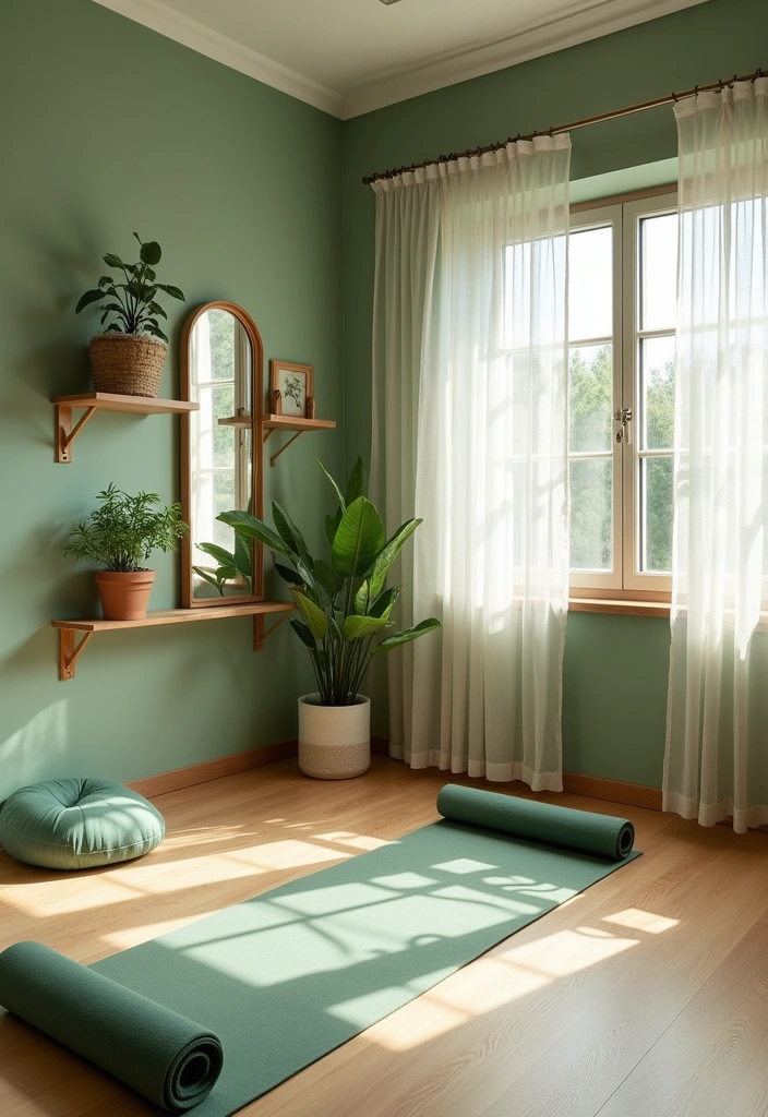 28 Best Paint Colors for Your Home Gym That’ll Transform Your Workout Mood! - 2. Calming Sage Green