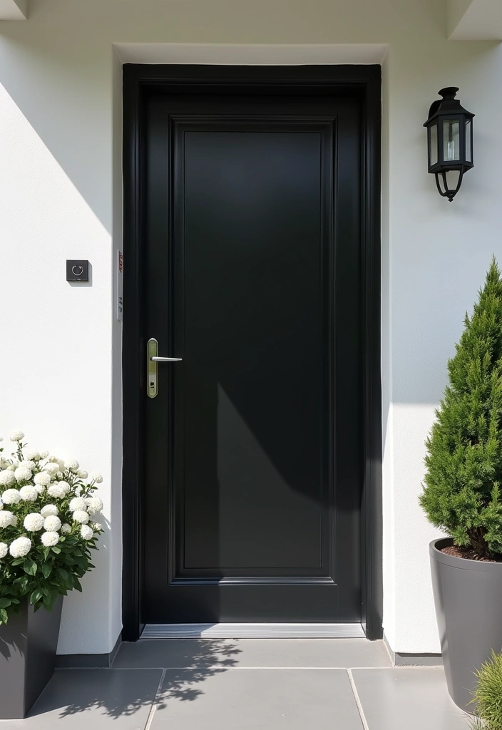 22 Front Door Ideas That Will Make Your Neighbors Jealous (You Won't Believe #12!) - 9. Classic Black Doors for Timeless Elegance