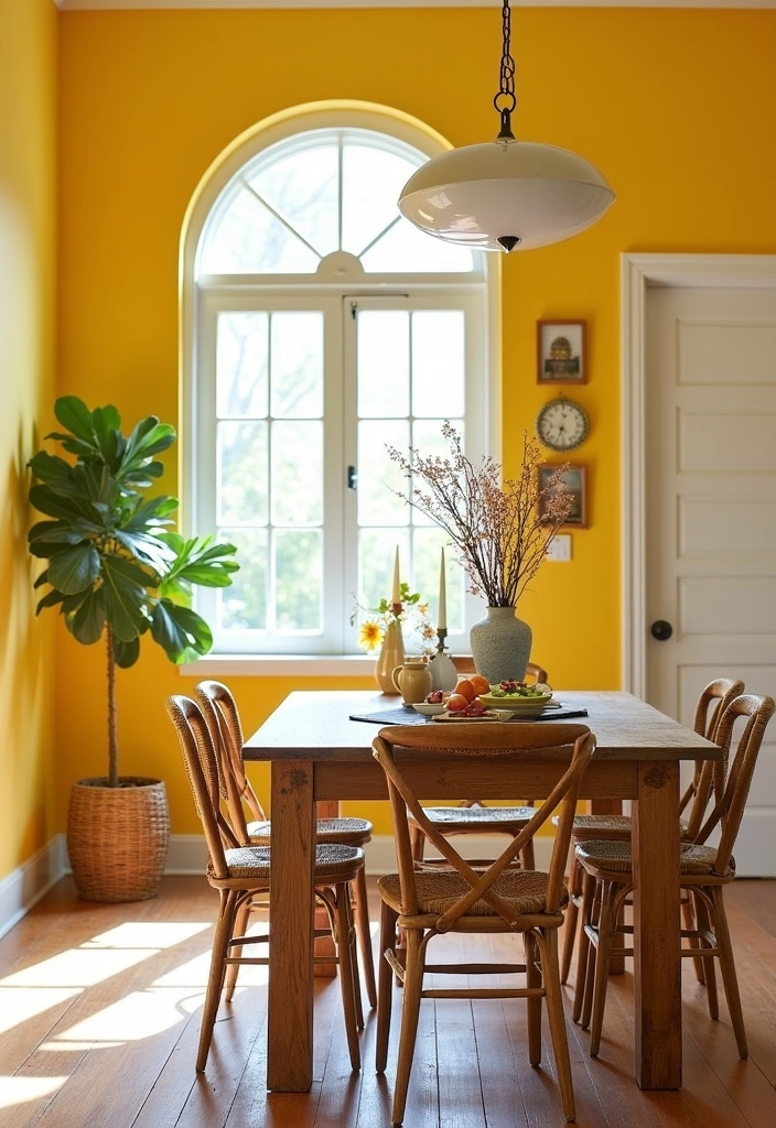 21 Best Paint Colors for Dining Room That Will Make You Want to Host Every Weekend! - 13. Sunny Yellow