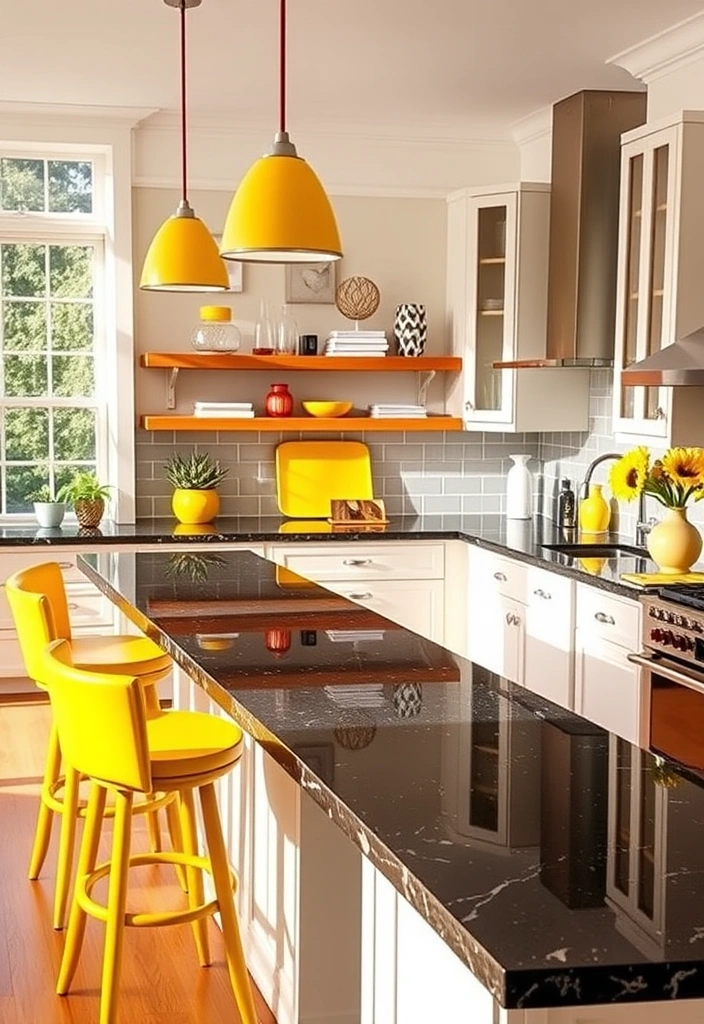 25 Stunning Colors That Pair Perfectly with Black Granite Countertops (You Won't Believe #13!) - 5. Sunshine Yellow