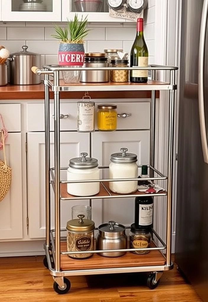 27 Small Kitchen Storage Ideas That'll Transform Your Space! - 4. Rolling Carts for Flexibility