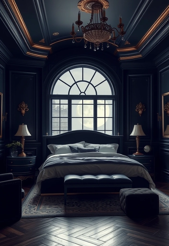 22 Romantic Bedroom Paint Colors That'll Make You Fall in Love Again! - 2. Deep Navy - Bold and Mysterious