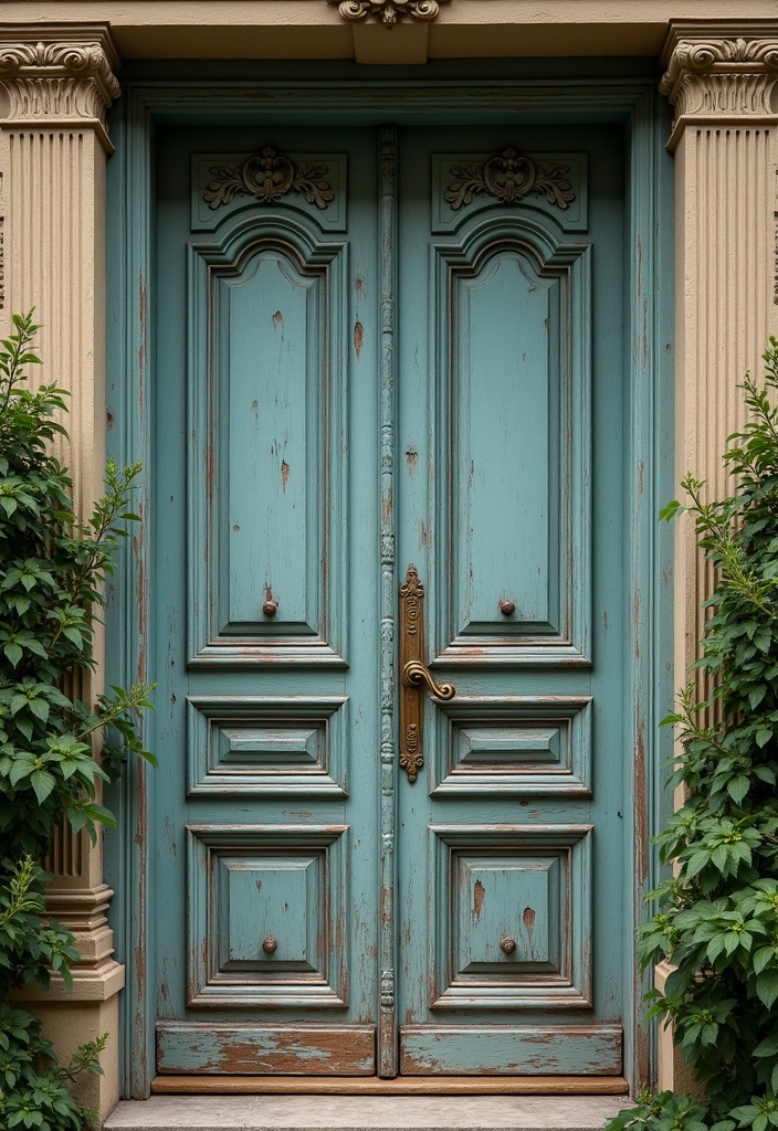 22 Front Door Ideas That Will Make Your Neighbors Jealous (You Won't Believe #12!) - 10. Vintage Vibes with Antique Doors