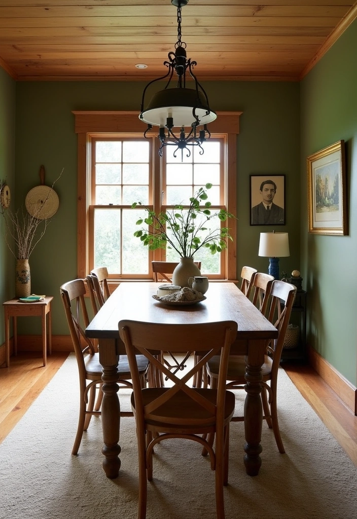 21 Best Paint Colors for Dining Room That Will Make You Want to Host Every Weekend! - 15. Rustic Olive Green