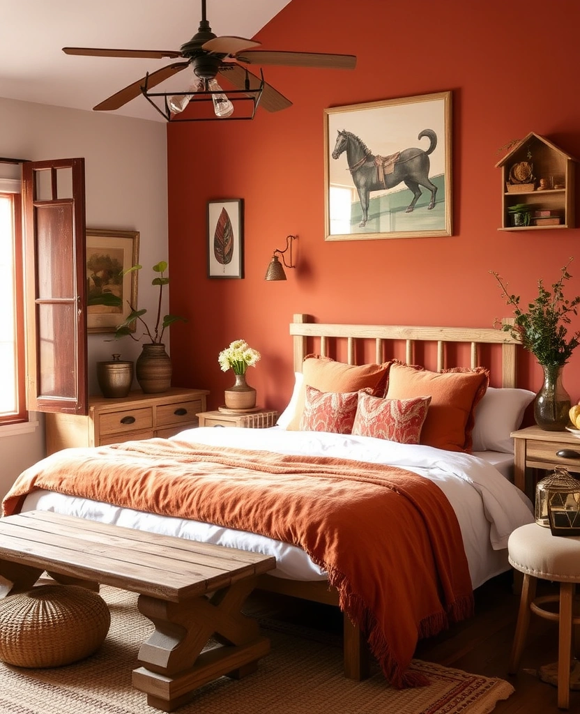 22 Romantic Bedroom Paint Colors That'll Make You Fall in Love Again! - 24. Terracotta - Earthy Warmth