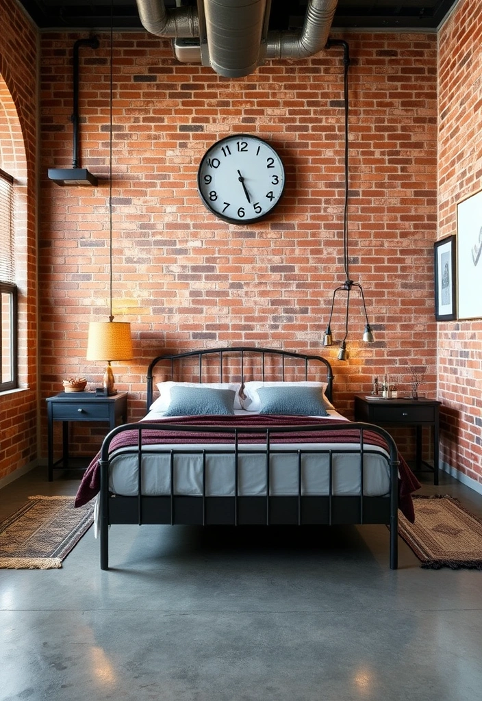 25 Trendy Bedroom Ideas For Men That Will Transform Your Space! - 1. Industrial Chic Vibes