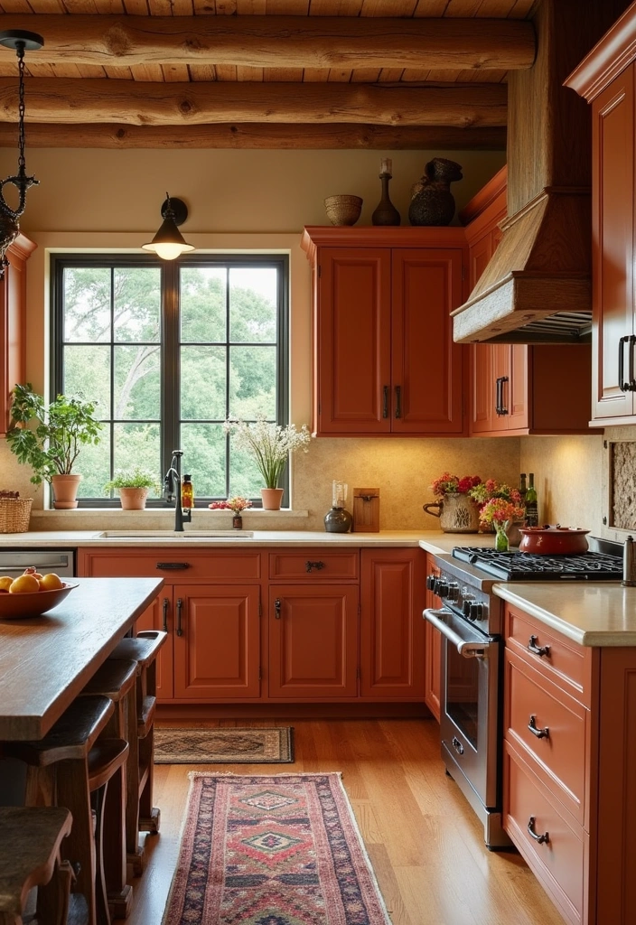 20 Kitchen Paint Ideas That Will Transform Your Honey Oak Cabinets into a Dream Space! - 6. Warm Terracotta