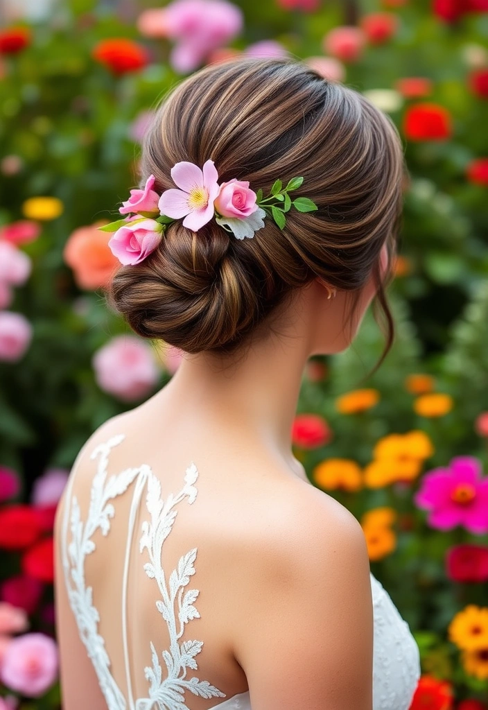 22 Stunning Hairstyles for Bridesmaids That Will Steal the Show! - 8. Floral Updo