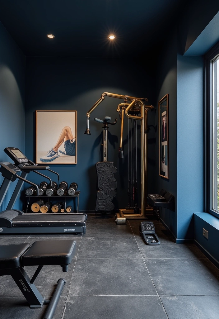 28 Best Paint Colors for Your Home Gym That’ll Transform Your Workout Mood! - 15. Deep Navy