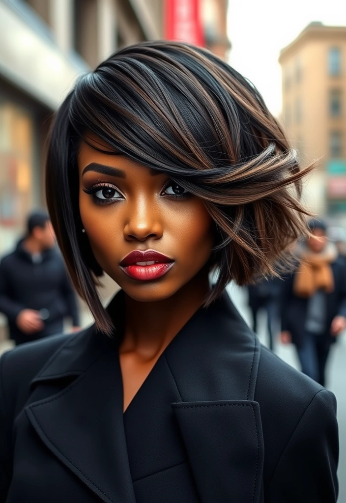 25 Elegant Short Bob Ideas for Black Women That Will Turn Heads! - 3. Asymmetrical Bob