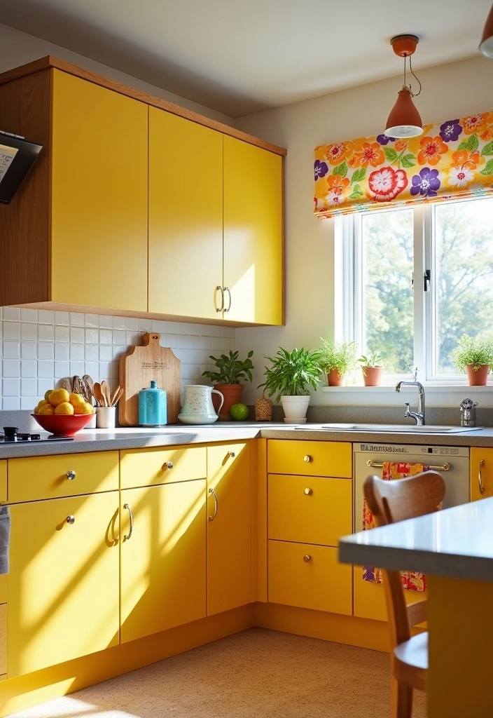 20 Kitchen Paint Ideas That Will Transform Your Honey Oak Cabinets into a Dream Space! - 4. Cheerful Sunshine Yellow