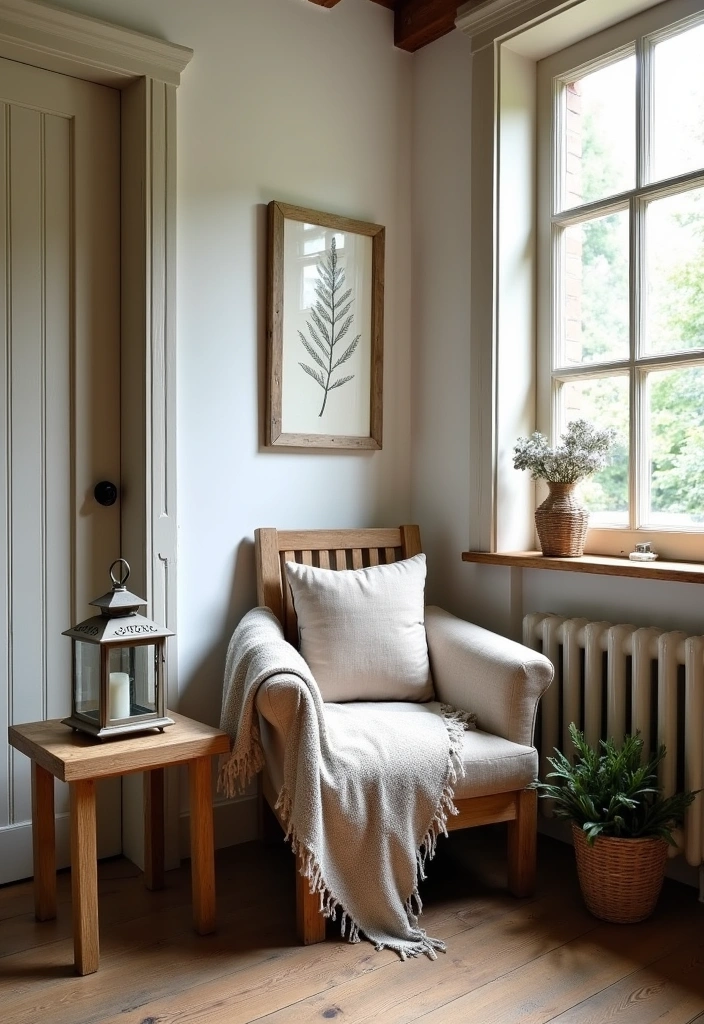 25 Cozy Reading Nook Ideas That'll Make You Want to Curl Up with a Book! - 12. Rustic Farmhouse Feel