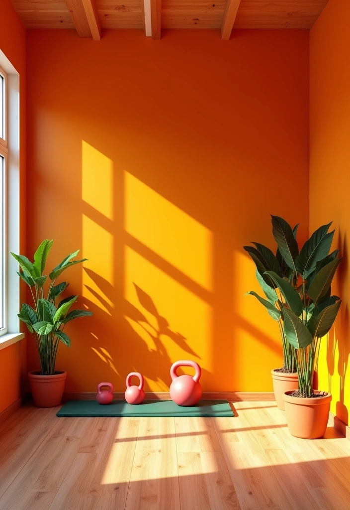 28 Best Paint Colors for Your Home Gym That’ll Transform Your Workout Mood! - 7. Invigorating Orange