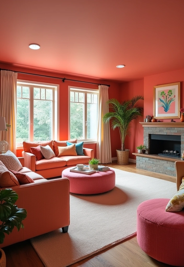 24 Best Paint Colors for a Basement That Will Transform Your Space! - 18. Coral