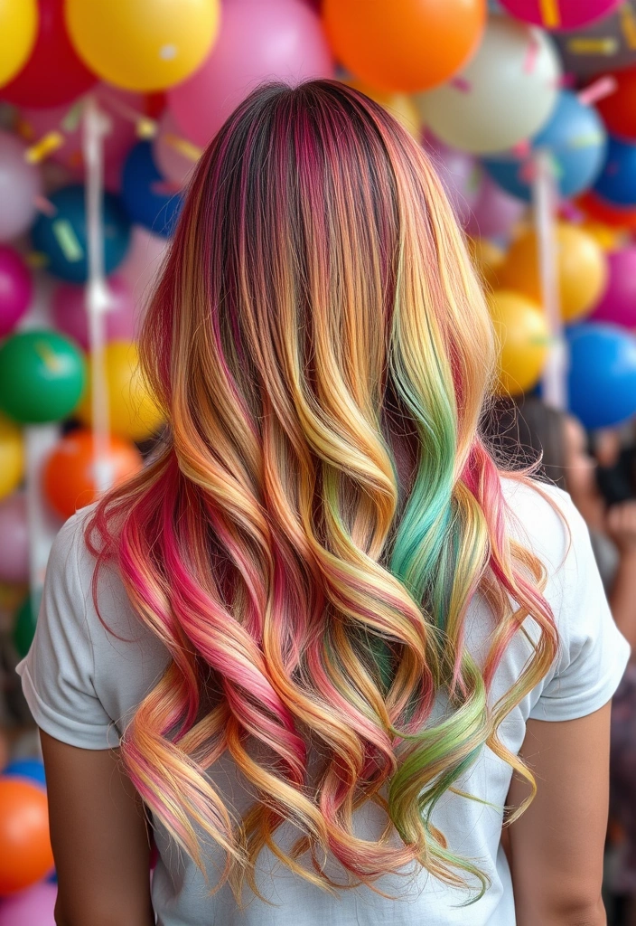 50 Unique and Hilariously Funny Hairstyles That’ll Make You Want to Try #22! - 11. The Walking Rainbow