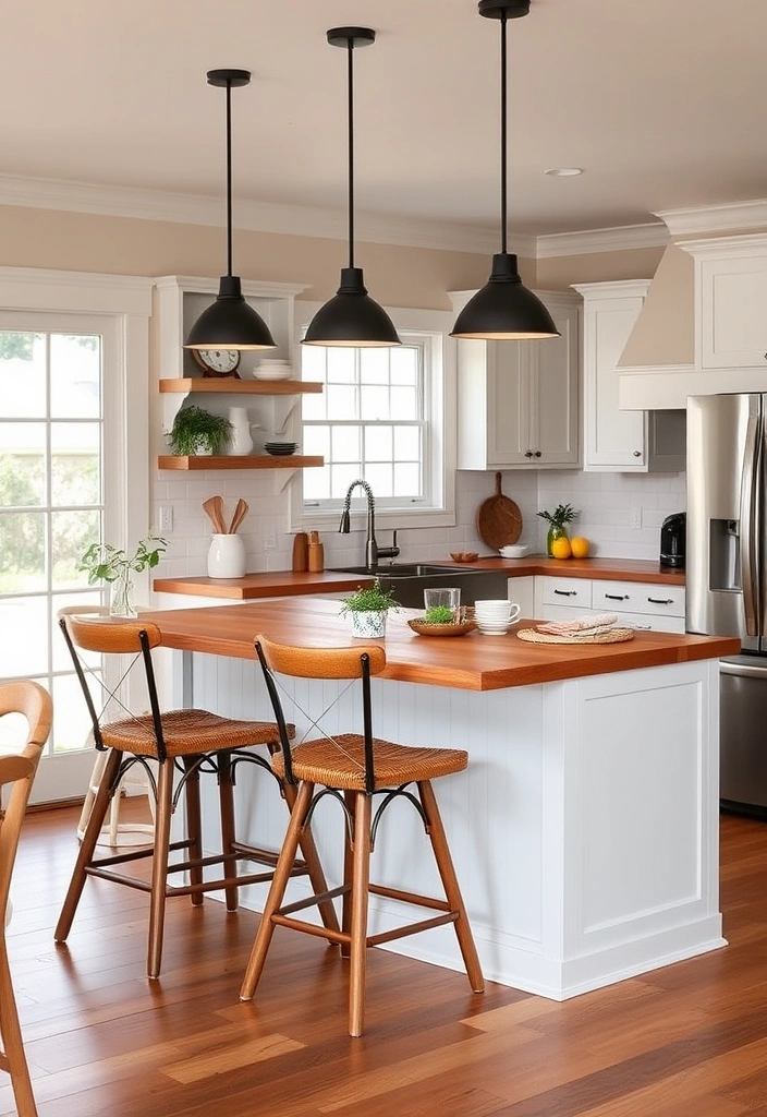 28 Modern Farmhouse Kitchen Ideas That'll Make You Want to Redecorate Immediately! - 14. Cozy Breakfast Bar