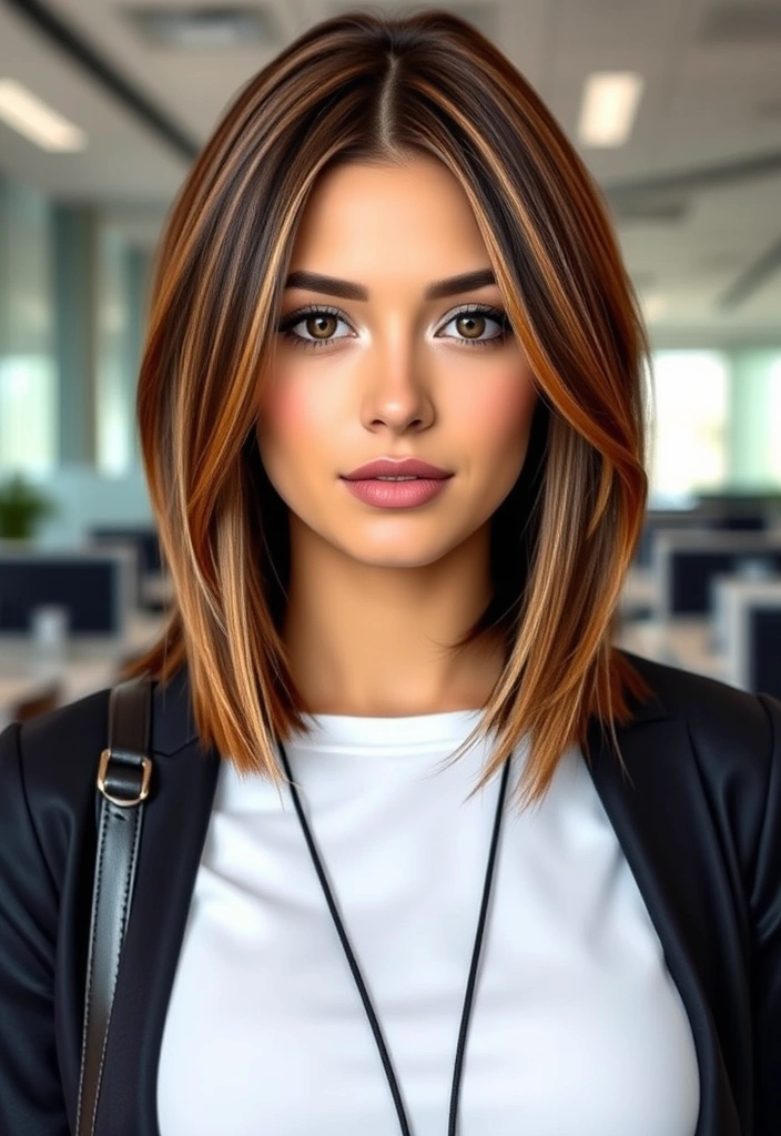 20 Bright Sun-Kissed Brunette Hair Ideas That Will Leave You Breathless! - 8. Sleek Brunette Bob with Highlights