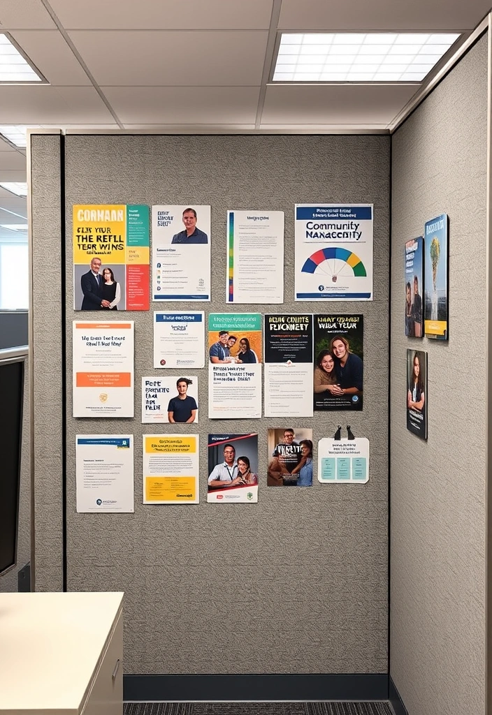 23 Cubicle Inspiration Ideas That'll Transform Your Work Life (And Impress Everyone!) - 20. Community Board: Foster Connection