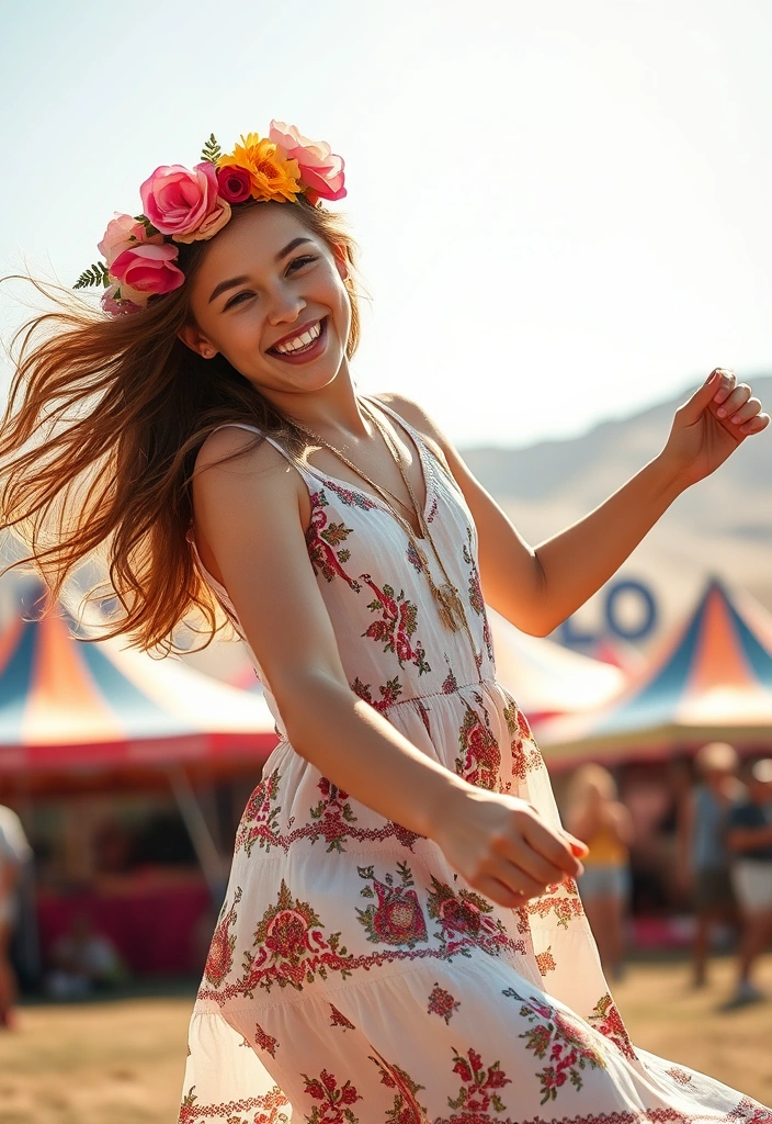 20 Sassy Hairstyles for Coachella That Will Turn Heads (You Won't Believe #12!) - 20. Floral Crown with Loose Waves