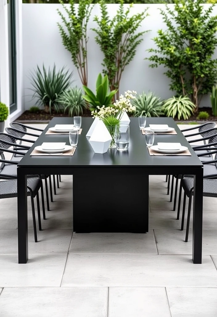 20 Al Fresco Dining Setups That Will Transform Your Backyard into a Culinary Paradise! - 6. Modern Minimalism